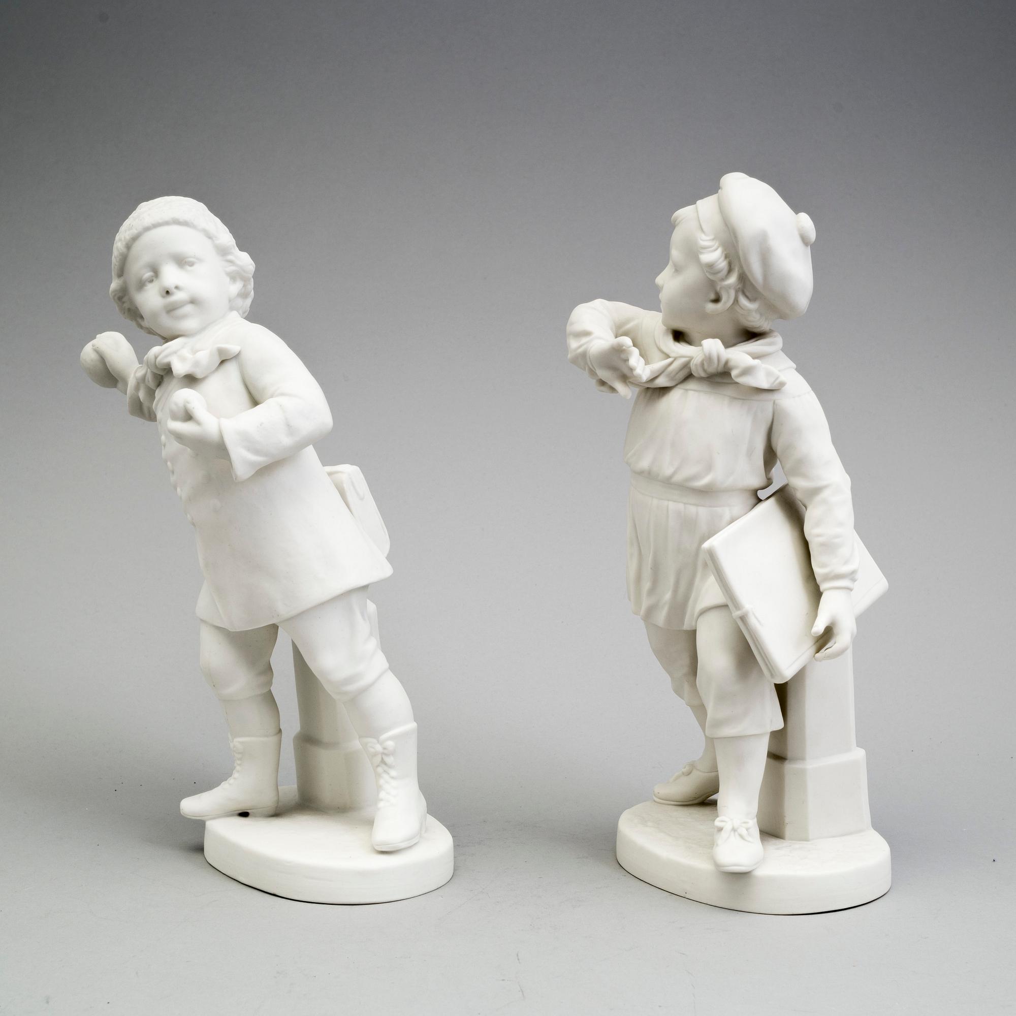 TWO PARIAN FIGURES, Gustafsberg 1911.