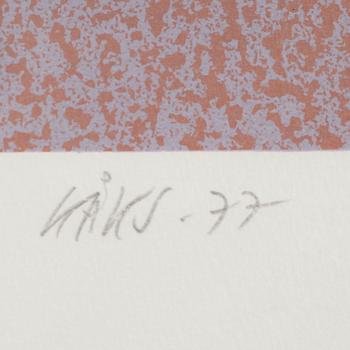 OLLE KÅKS, färglitografi, signerad och daterad 77, EA.