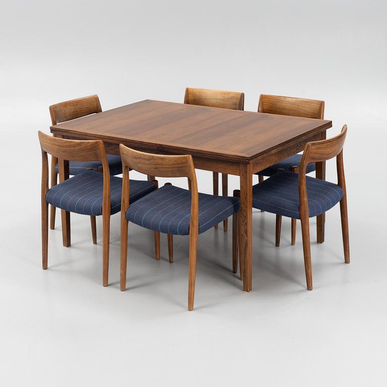 A Danish Dining Table and Six Chairs, 1960s.