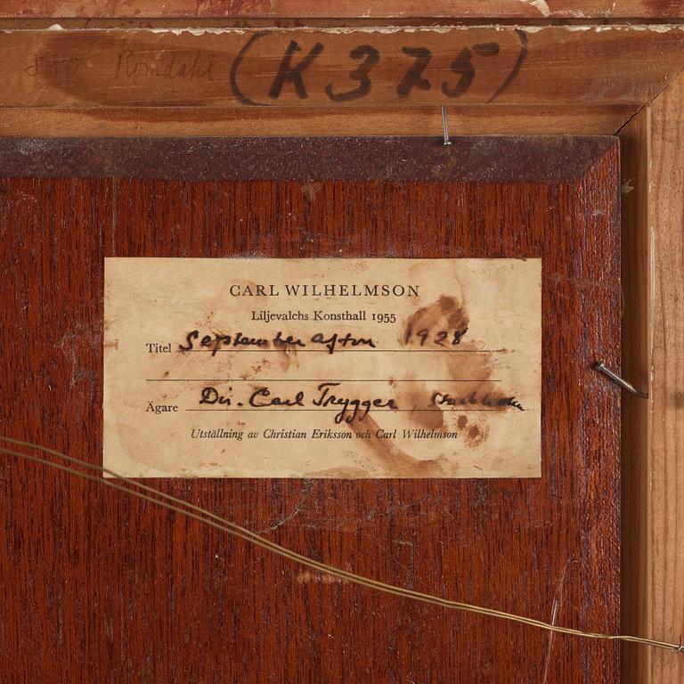 Carl Wilhelmson, "Septemberafton", motiv från Fiskebäckskil.