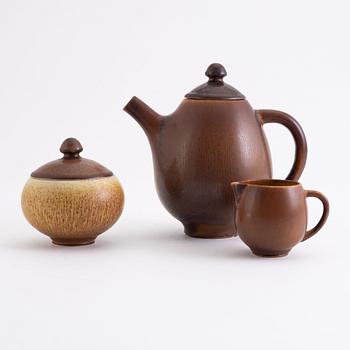 Berndt Friberg, a 3-piece stoneware tea service, Gustavsbergs studio, 1950.