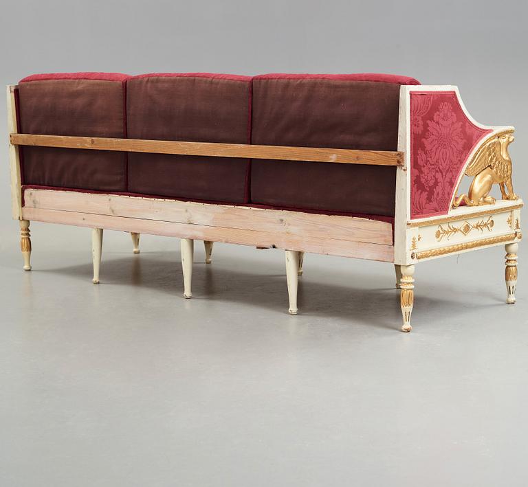 A late Gustavian early 19th century sofa attributed to Ephraim Ståhl, master in Stockholm 1794-1820.