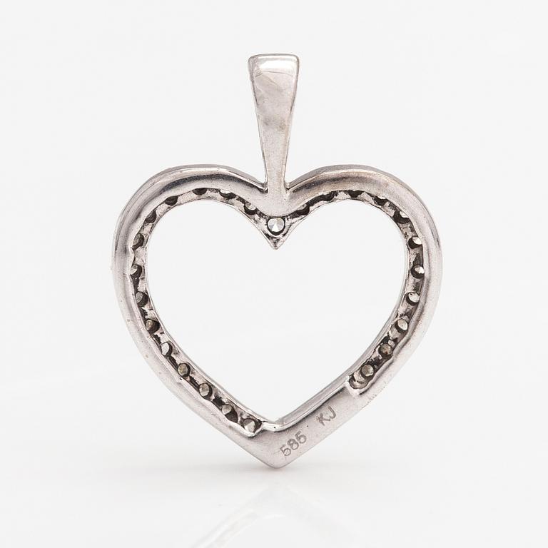 Riipus, 14K valkokultaa, timantteja n. 0.15 ct yht. Kultajousi, Helsinki.