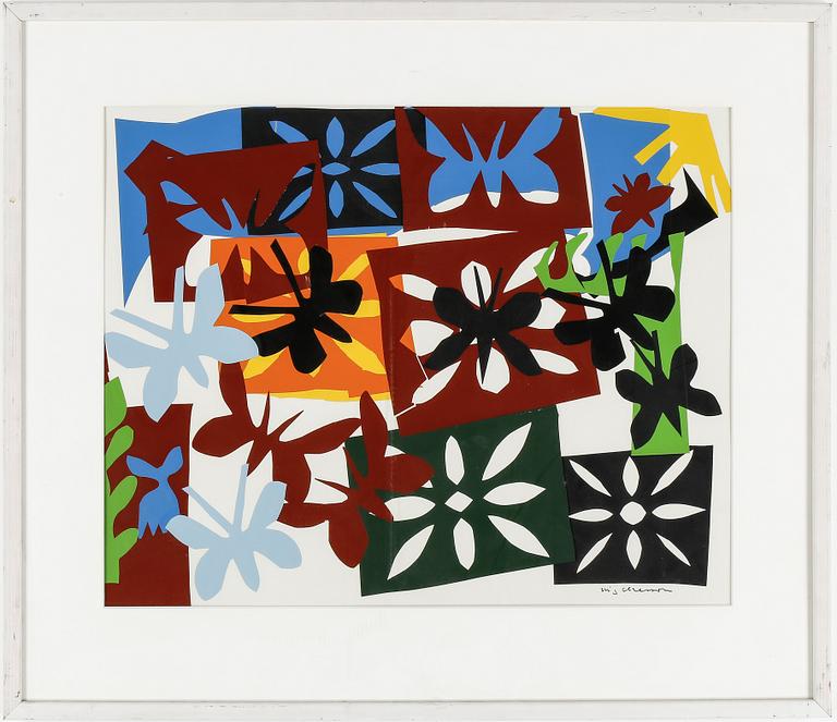 STIG CLAESSON (SLAS), collage, signerad.