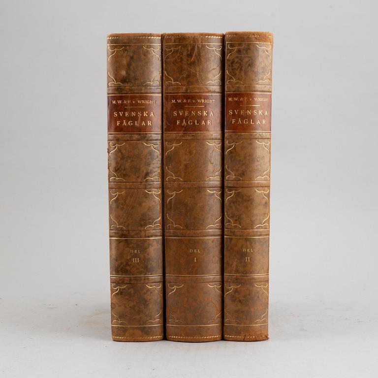 The von Wright brothers, three volumes "Svenska Fåglar", Börtzells tryckeri AB, Stockholm, 1927-1929.