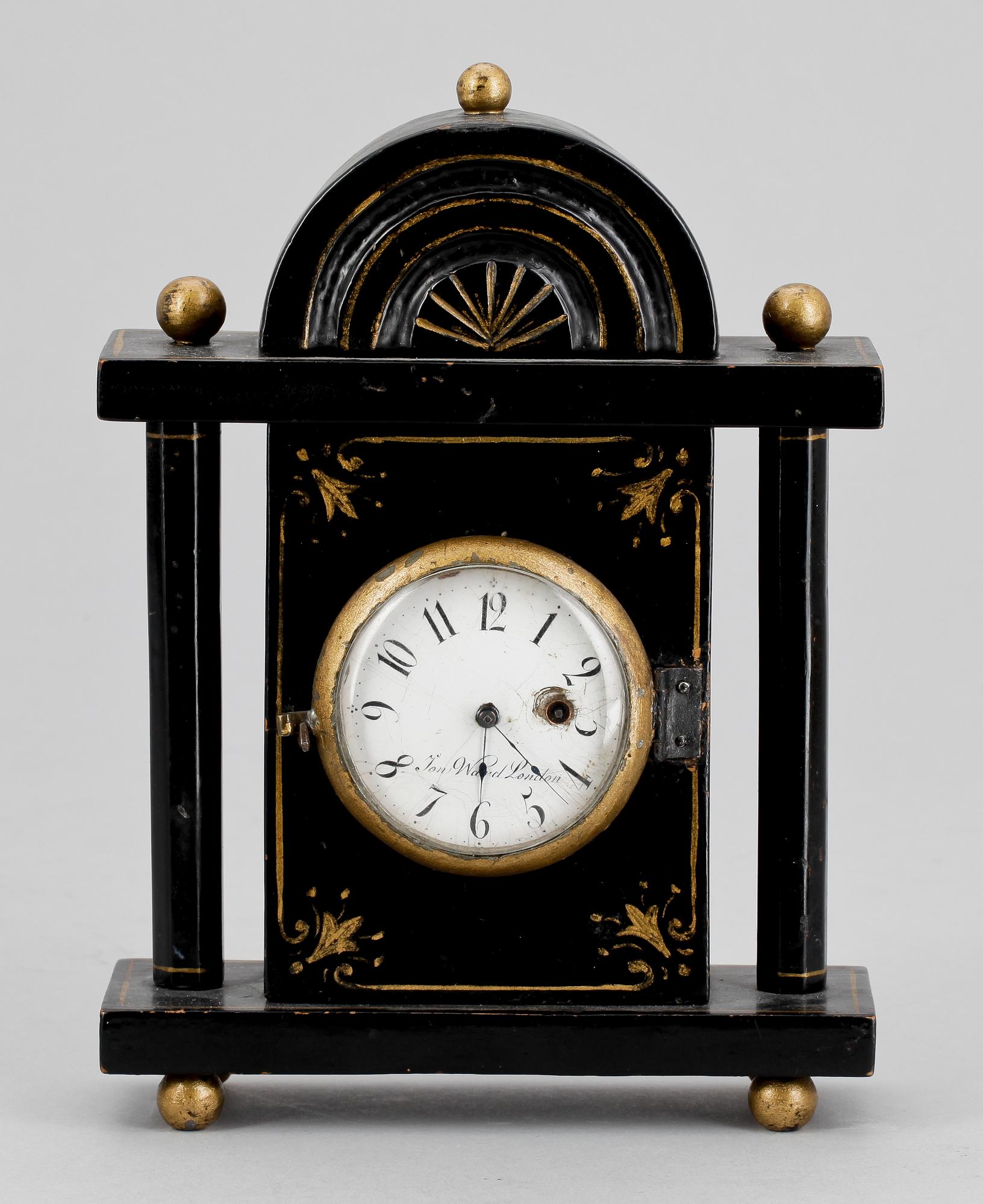 BORDSUR, urtavlan märkt John Ward London, uret märkt by N Lind, Courtelary, Schweiz, omkring 1700/1800.