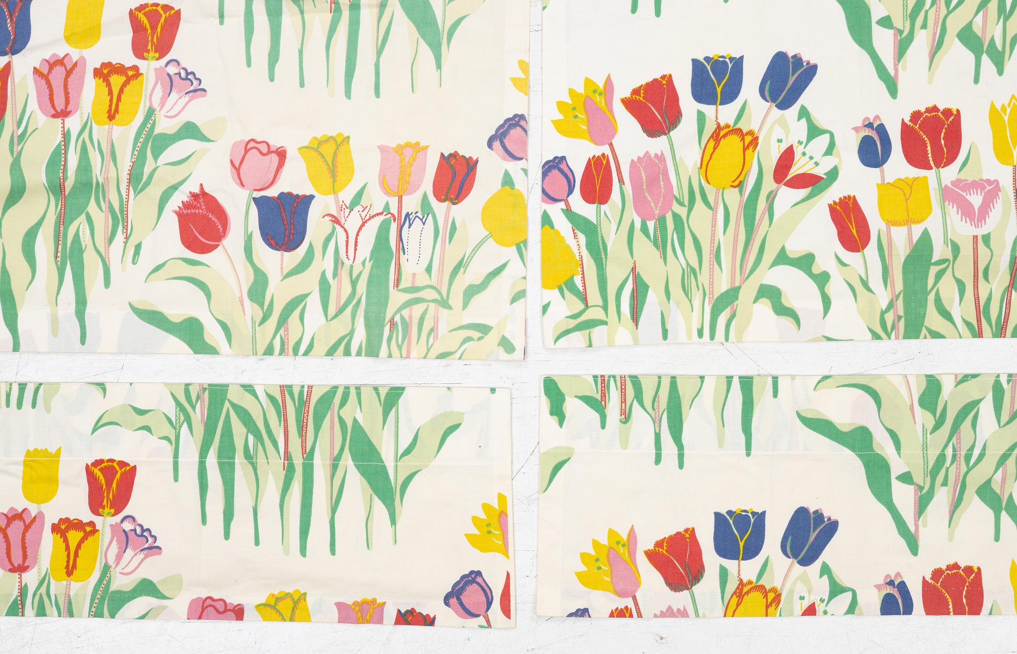 Josef Frank, four curtains, 'Tulpan', Svenskt Tenn.