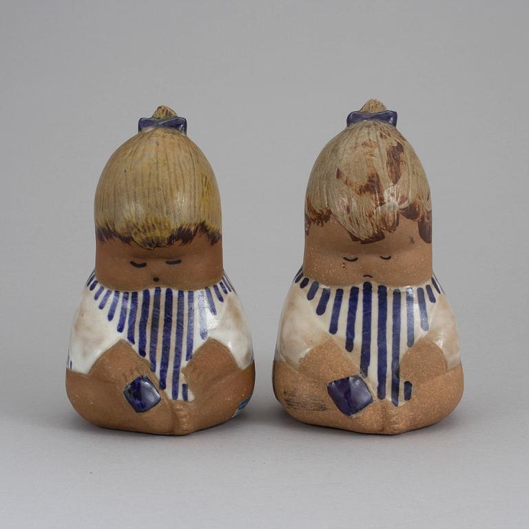 LISA LARSON, figuriner, ett par, stengods, "Johanna", Gustavsberg 1962-80.