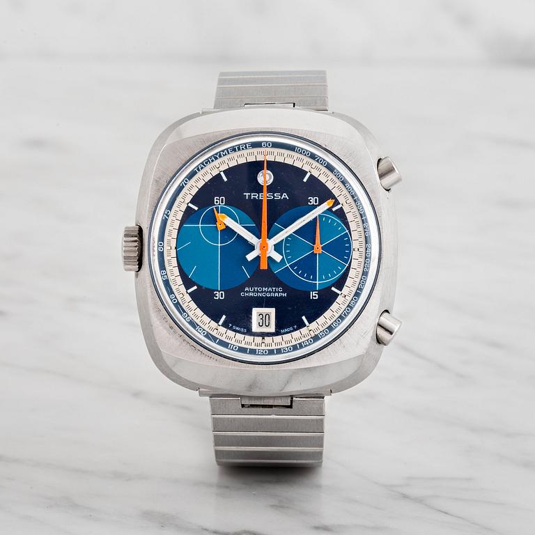 TRESSA, "tachymetre", kronograf, armbandsur, 39,5mm.