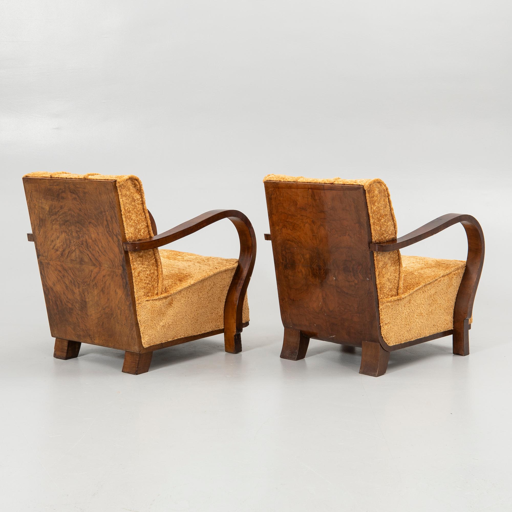 Armchairs, a pair, Art Deco style, 20th century.