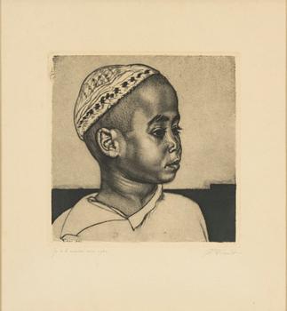 Eduard Wiiralt, aquatint etching, 1940, signed.