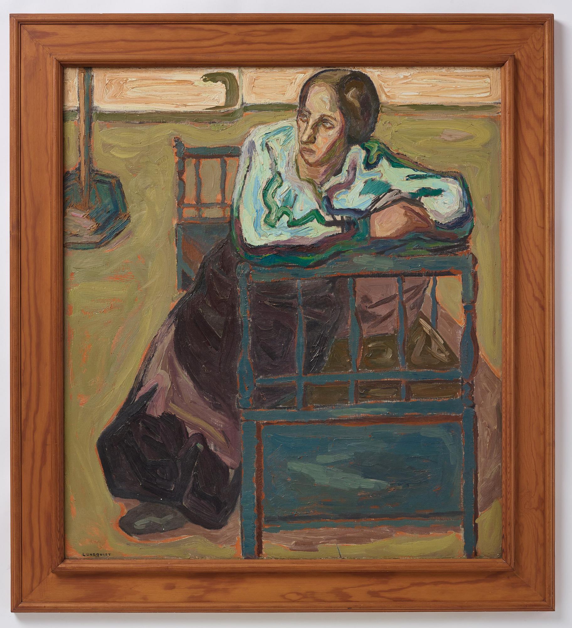 Evert Lundquist, Woman on a bench.