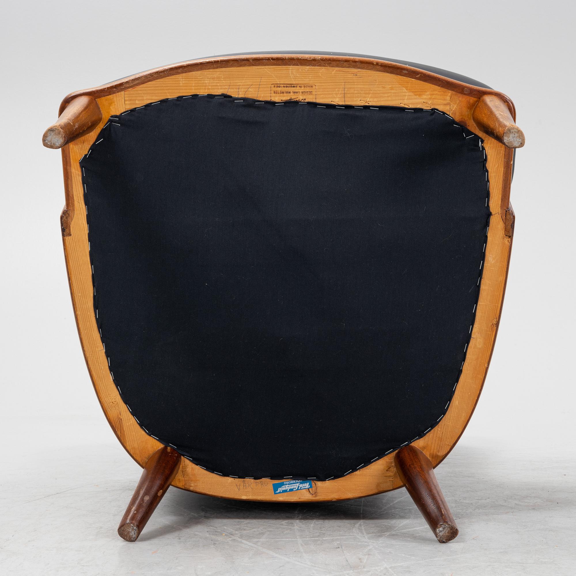 Carl Malmsten, a mahogany 'Vår Fru' armchair, Bodafors, 1964.