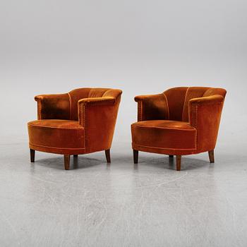 Otto Schulz, tillskrivna ,fåtöljer
ett par, 1940-tal.