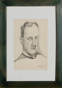 KOSTI AHONEN, pencil drawing, signed and dated -54.