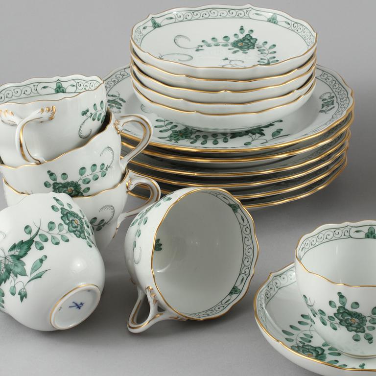 SERVISDELAR, 15 st, porslin, Meissen, 1900-talets andra hälft.