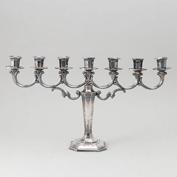A Finnish silver candelabra for seven candles, Turku, 1977.