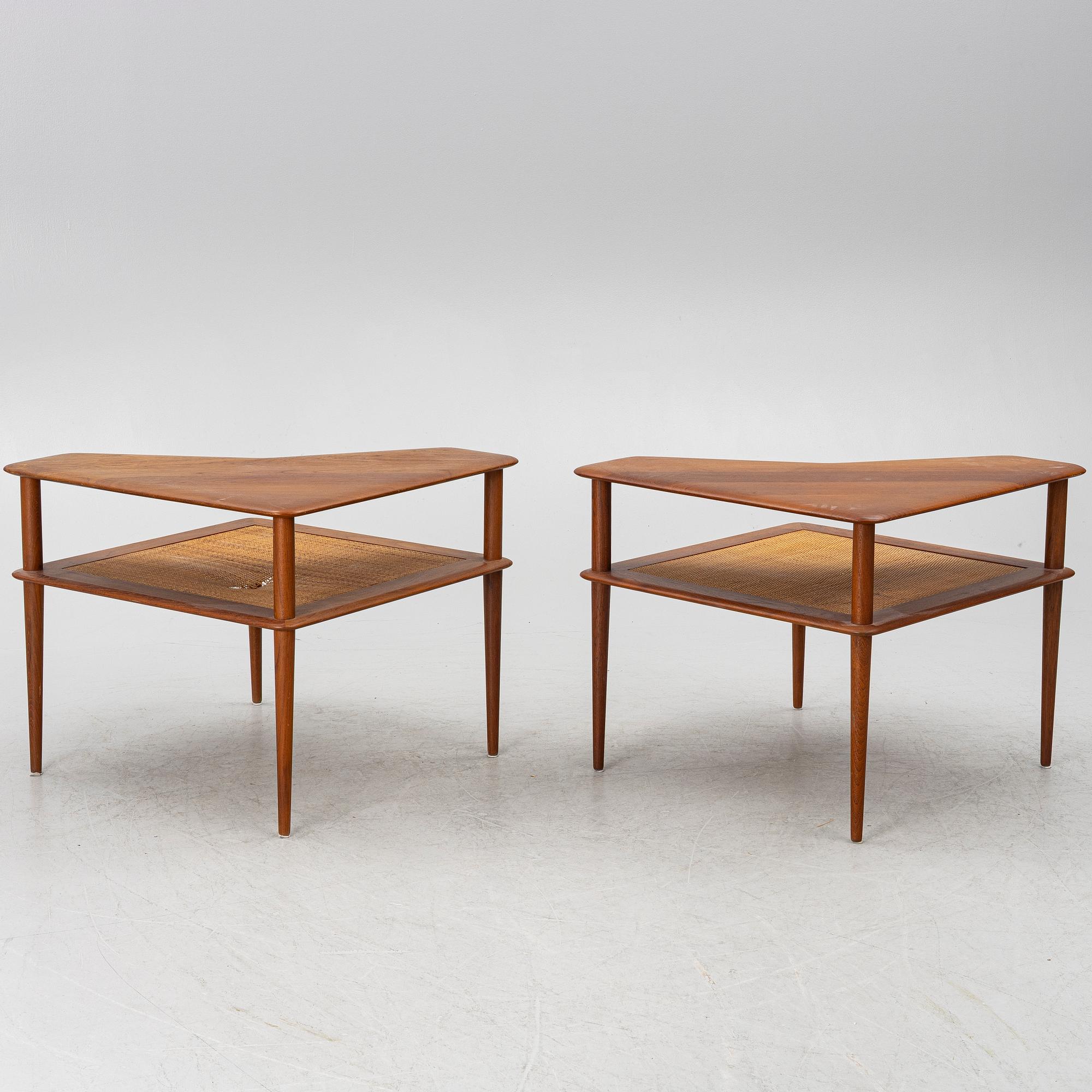 Peter Hvidt & Orla Mølgaard Nielsen, a pair of 'Minerva' tables, France & Son, Denmark, 1960's.