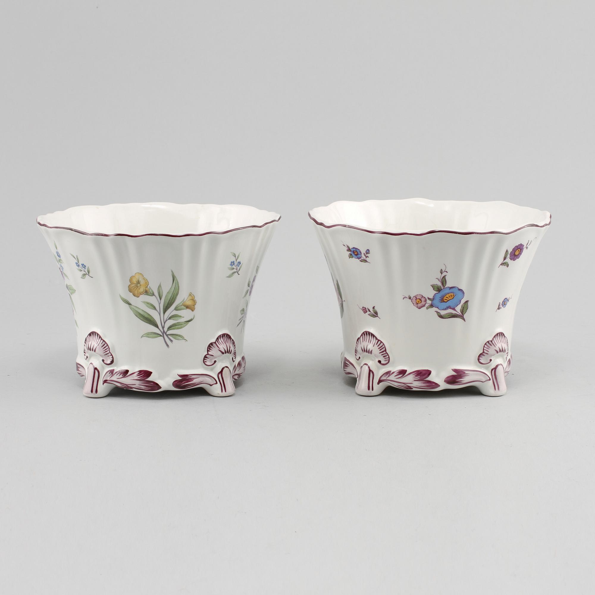 YTTERFODER, ett par, flintgods, "Rörstrandia", Rörstrand, 1930-56.