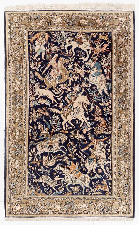 Rug, Tabriz, figural, approximately 230 x 140 cm.