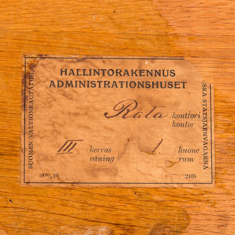 Eliel Saarinen, pöytä, Suomen Valtionrautatiet, 1900-luvun alku.