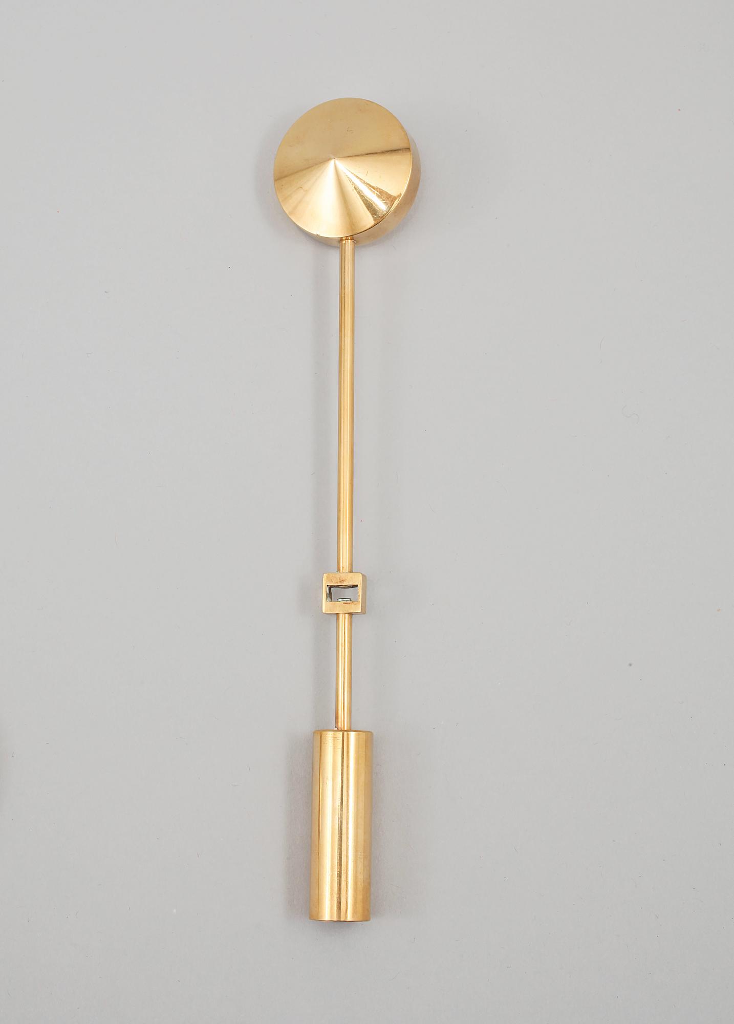 VÄGGLJUSSTAKAR, 3 st, mässing, "Pendel", Pierre Forsell, Skultuna, 1900-talets andra hälft.