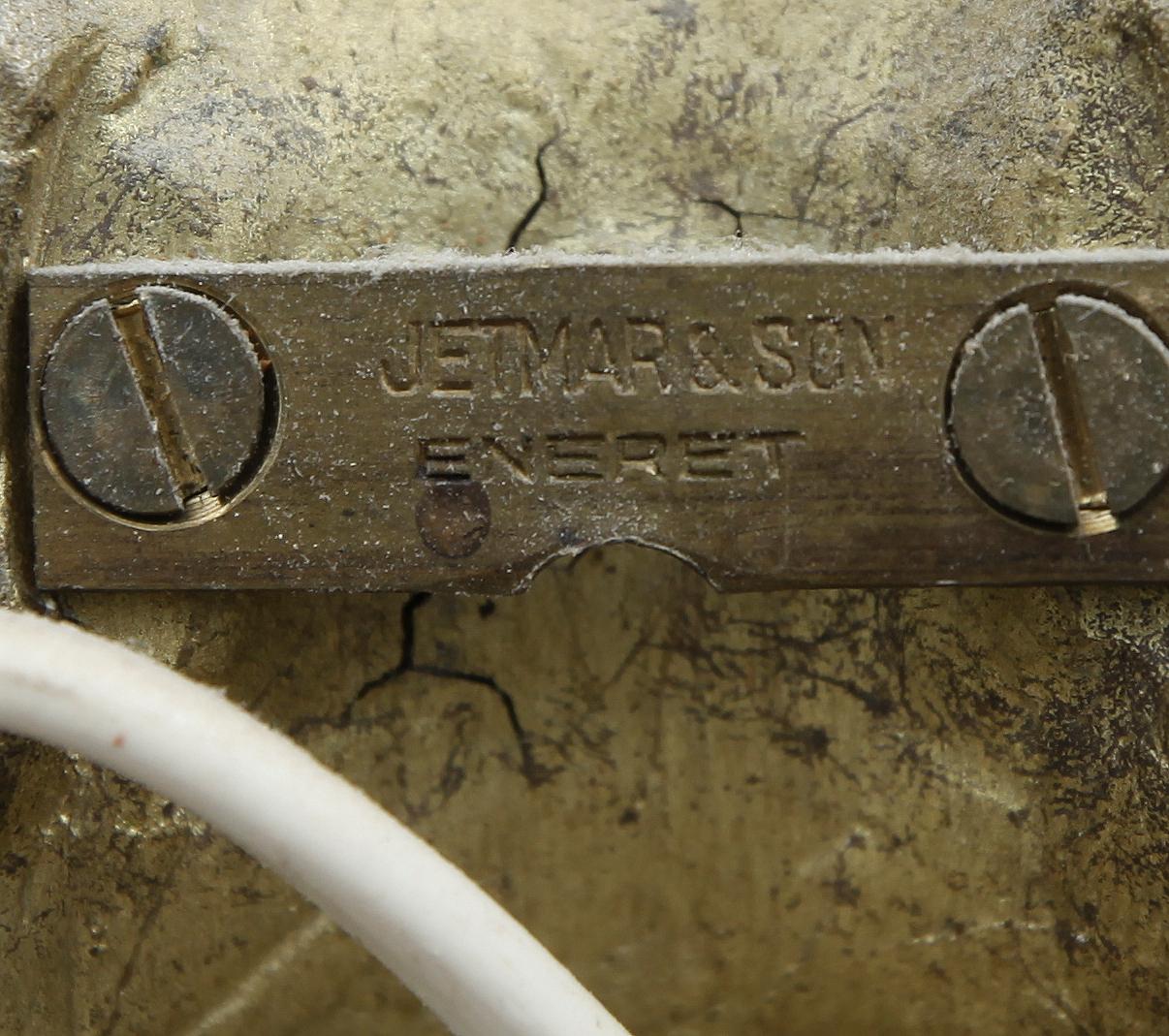 VÄGGLAMPETTER, 1 par, mässing, gustaviansk stil, Jetmar & Sön, Eneret, 1900-talets andra hälft.