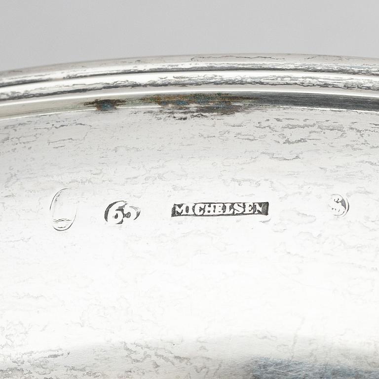 A Danish large silver bowl on foot, mark of Anton Michelsen, Copenhagen 1865.