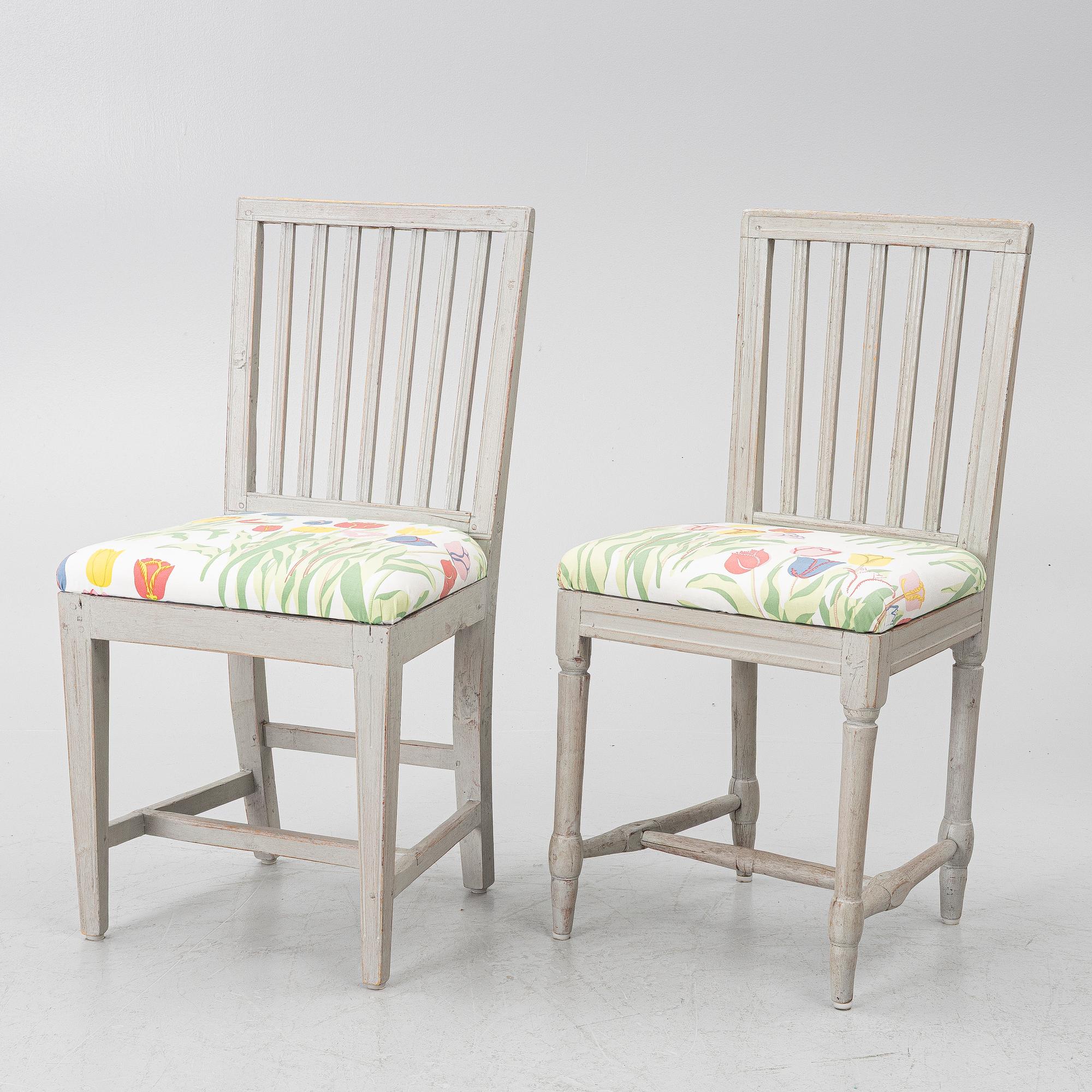 Chairs, 6, circa 1800.