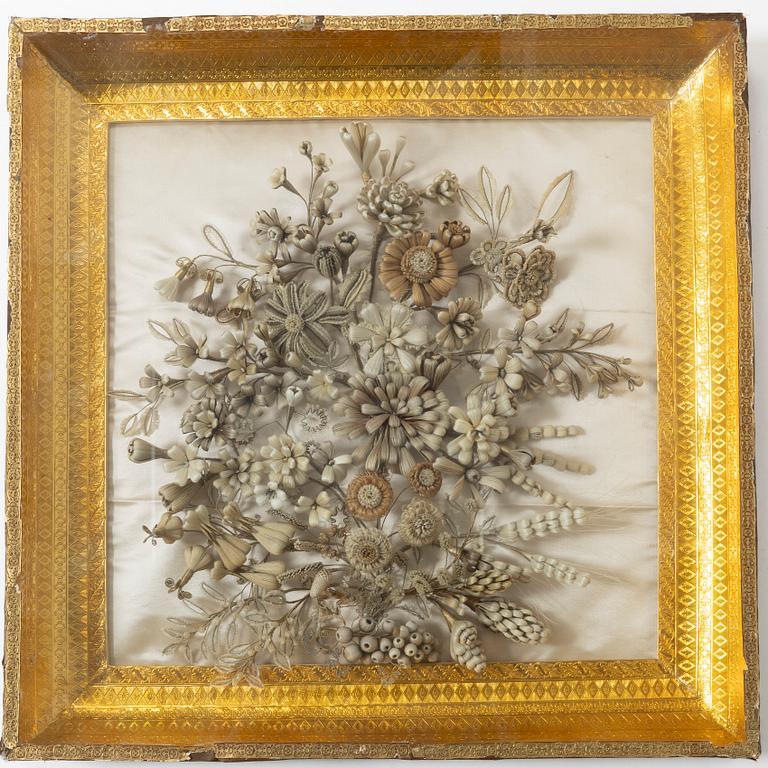 An Oscarian piece of hair craft, late 19th century/early 20th century.