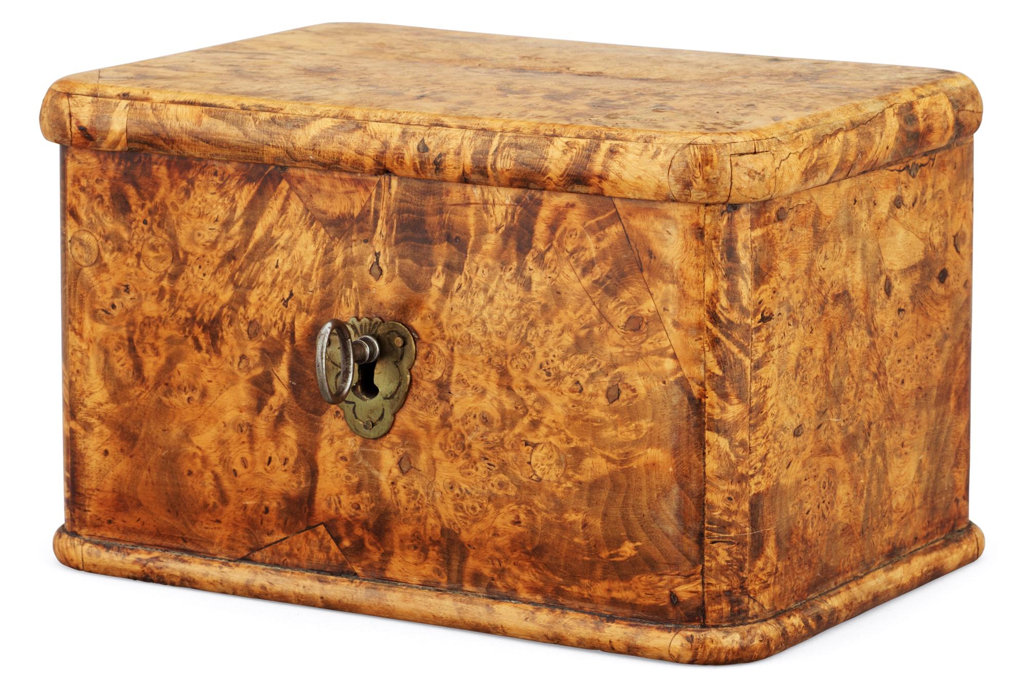 A Swedish 18th century alderwood casket by J. Siölin.