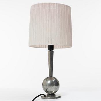 Art Déco, A Swedish pewter table lamp, K.E. & Co, Eskilstuna 1932.