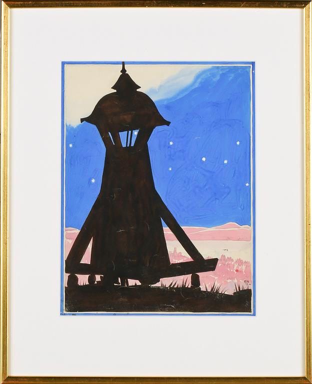 EINAR NERMAN, blandteknik, monogramsignerad och daterad -29.