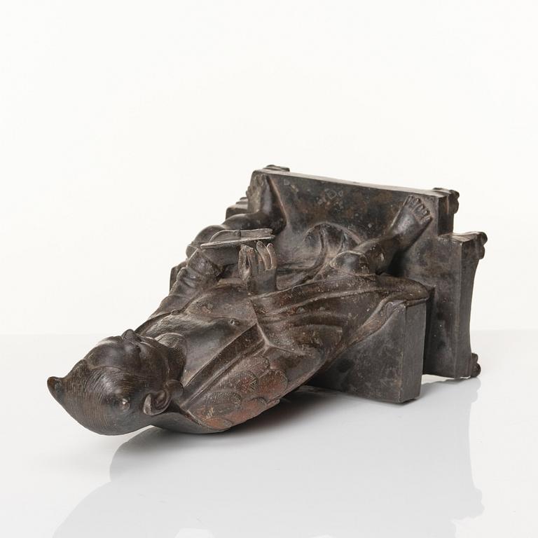 A cold gilt bronze sculpture, Ming dynasty (1368-1644).