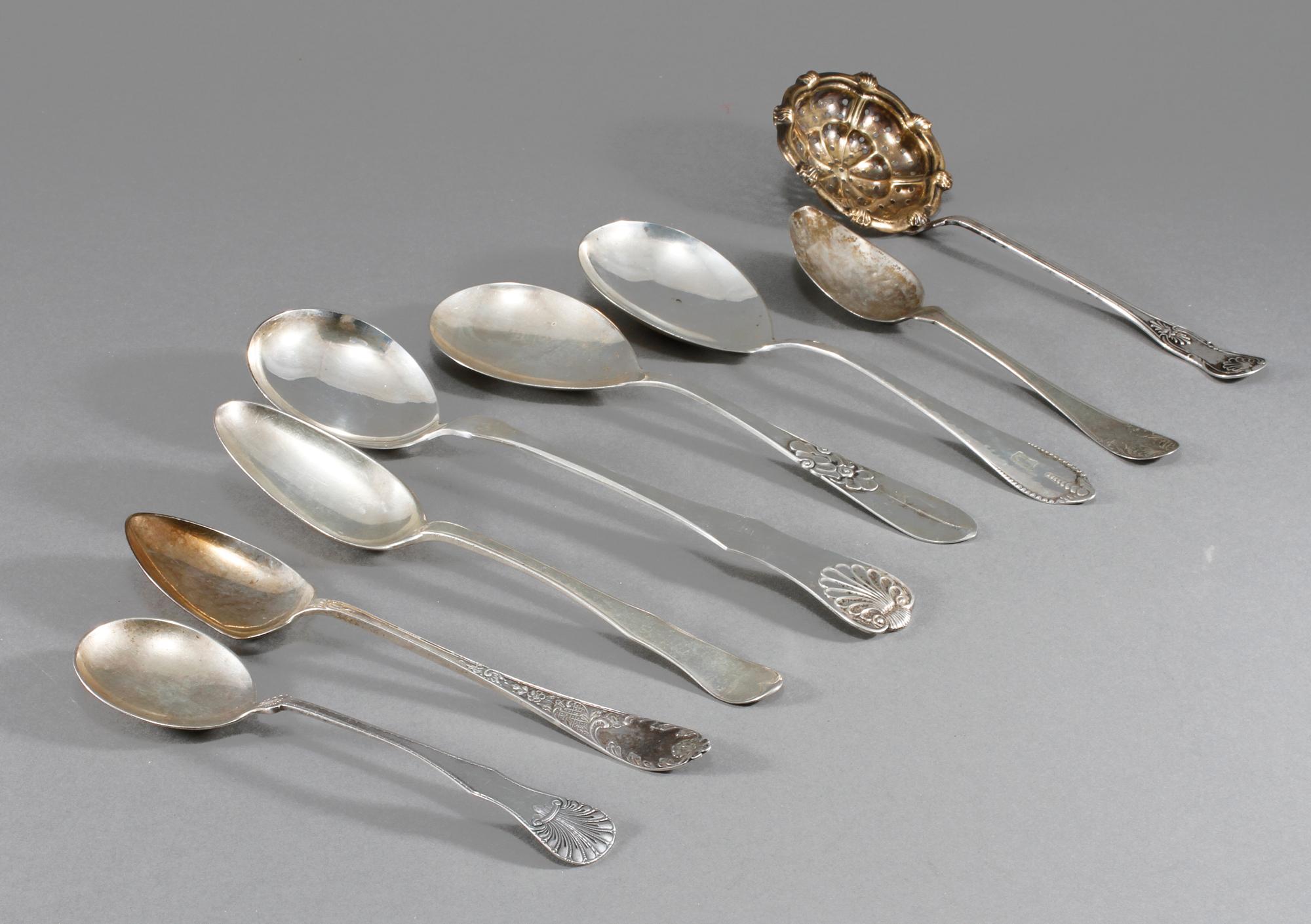 PARTI SILVER, 14 delar, mestadels Sverige, 1800- och 1900-tal, vikt 480 g.
