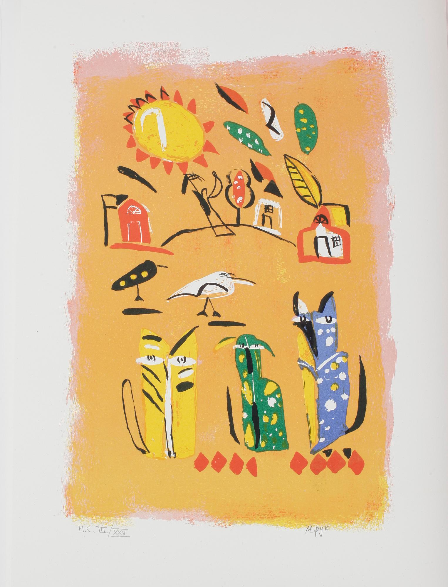 MADELEINE PYK, mapp med 14 färglitografier. Sigenarde och numrerade H.C III/XXV.