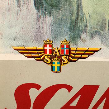 Otto Nielsen, poster 'Scandinavia by SAS Scandinavian Airlines System', omkring 1958.