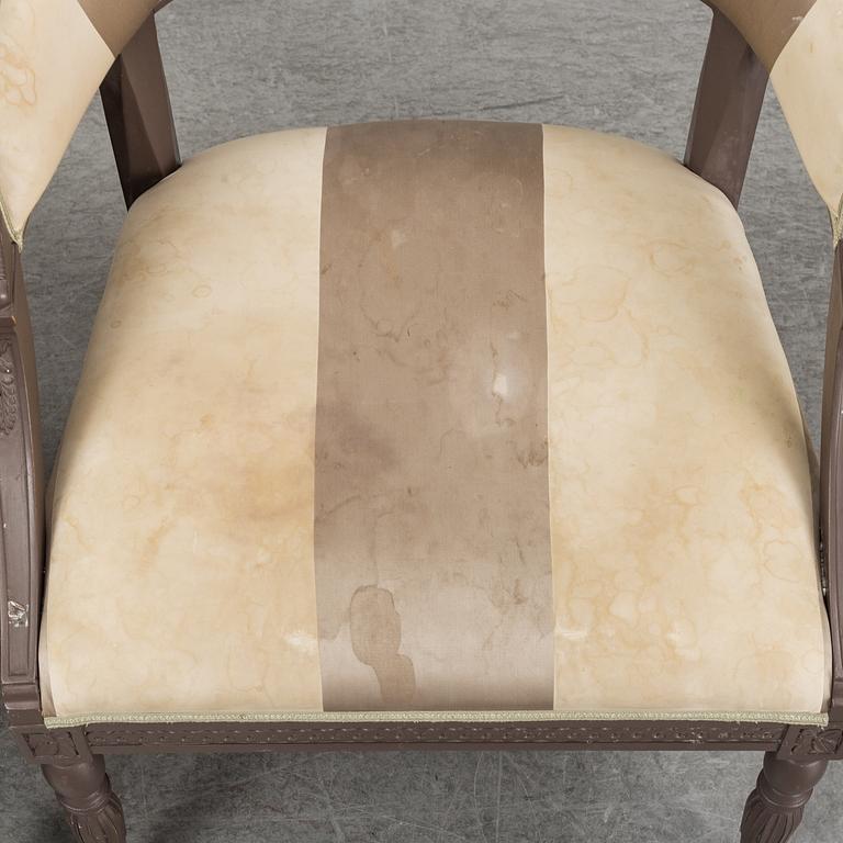 A pair of contemporary chairs in Neo classical style.