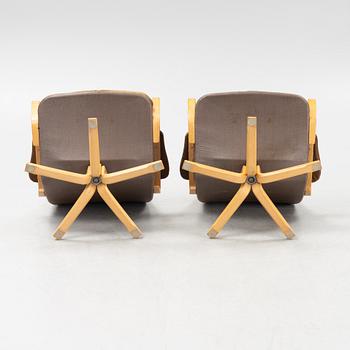 Sam Larsson, a pair of 'Mona Roto' armchairs, Dux, 1970's.