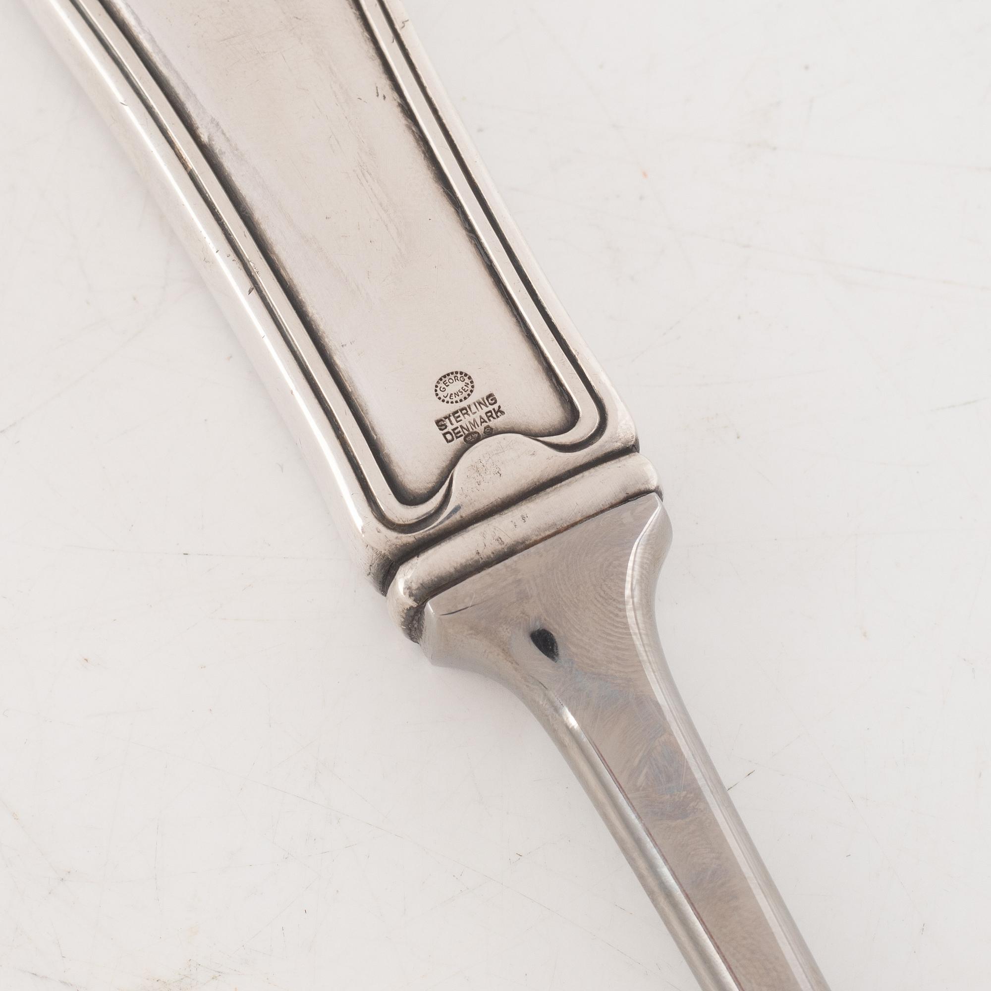 Georg Jensen, tranchergaffel, sterlingsilver, Gammal Dansk/Old Danish, Danmark.