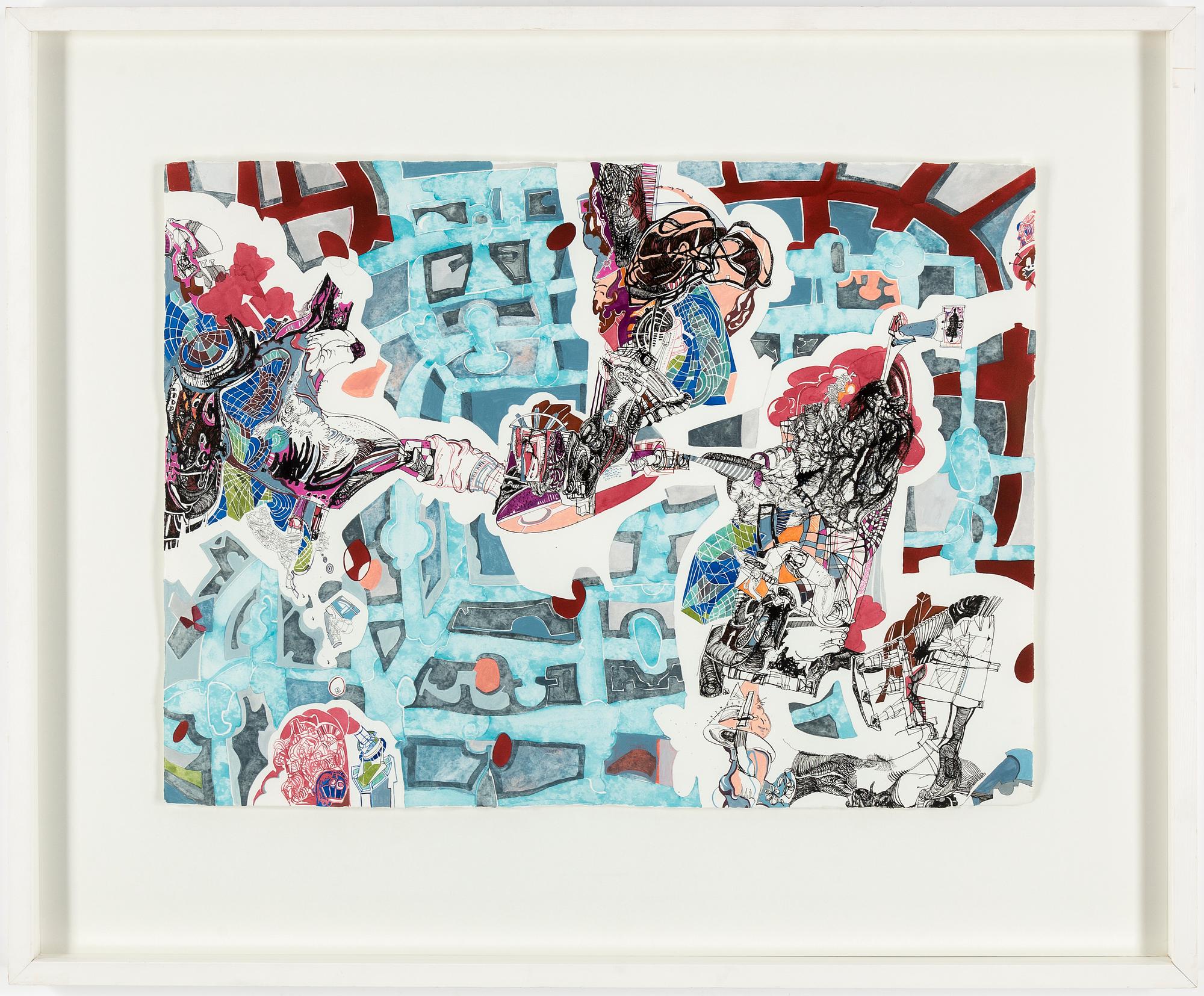 EMA HARRIS-SINTAMARIAN, akrylic and ink on paper, signed and dated 2006.