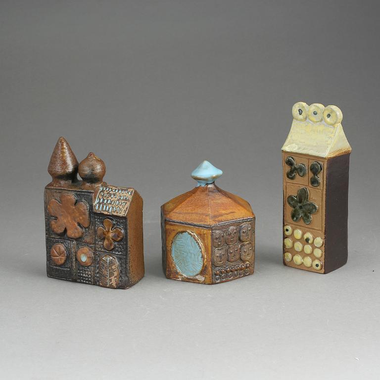 PARTI STENGODS, 3 delar. Bertil Vallien, Gustavsberg, "Bagdad", 1960-70-tal.