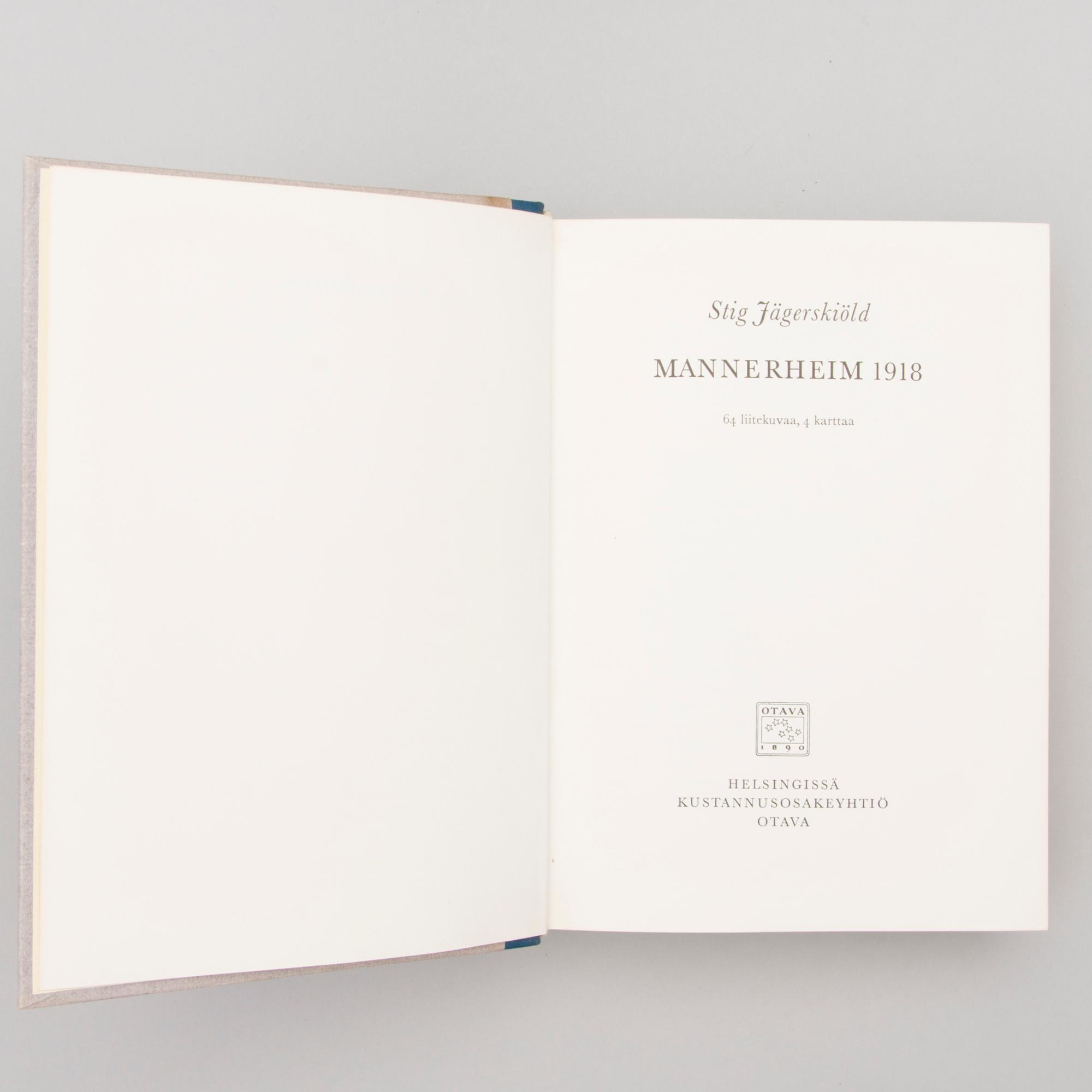 Fourteen books about Mannerheim, various authors, published during 1950s-1970s.