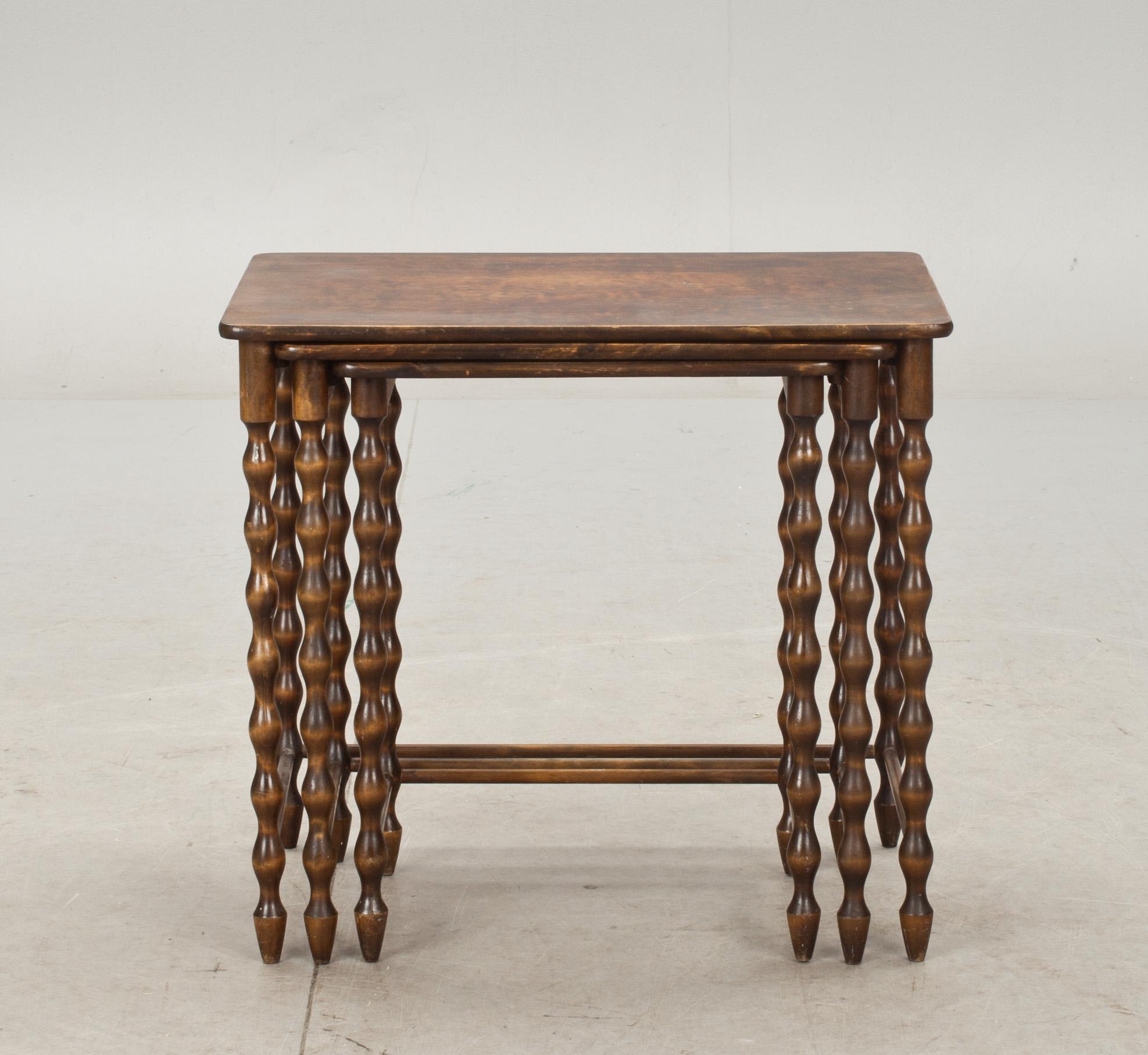 SATSBORD, 3 delar, barockstil, 1940-tal.