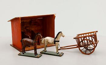 LEKSAKER, skuret och bemålat trä, 1900-talets första hälft.