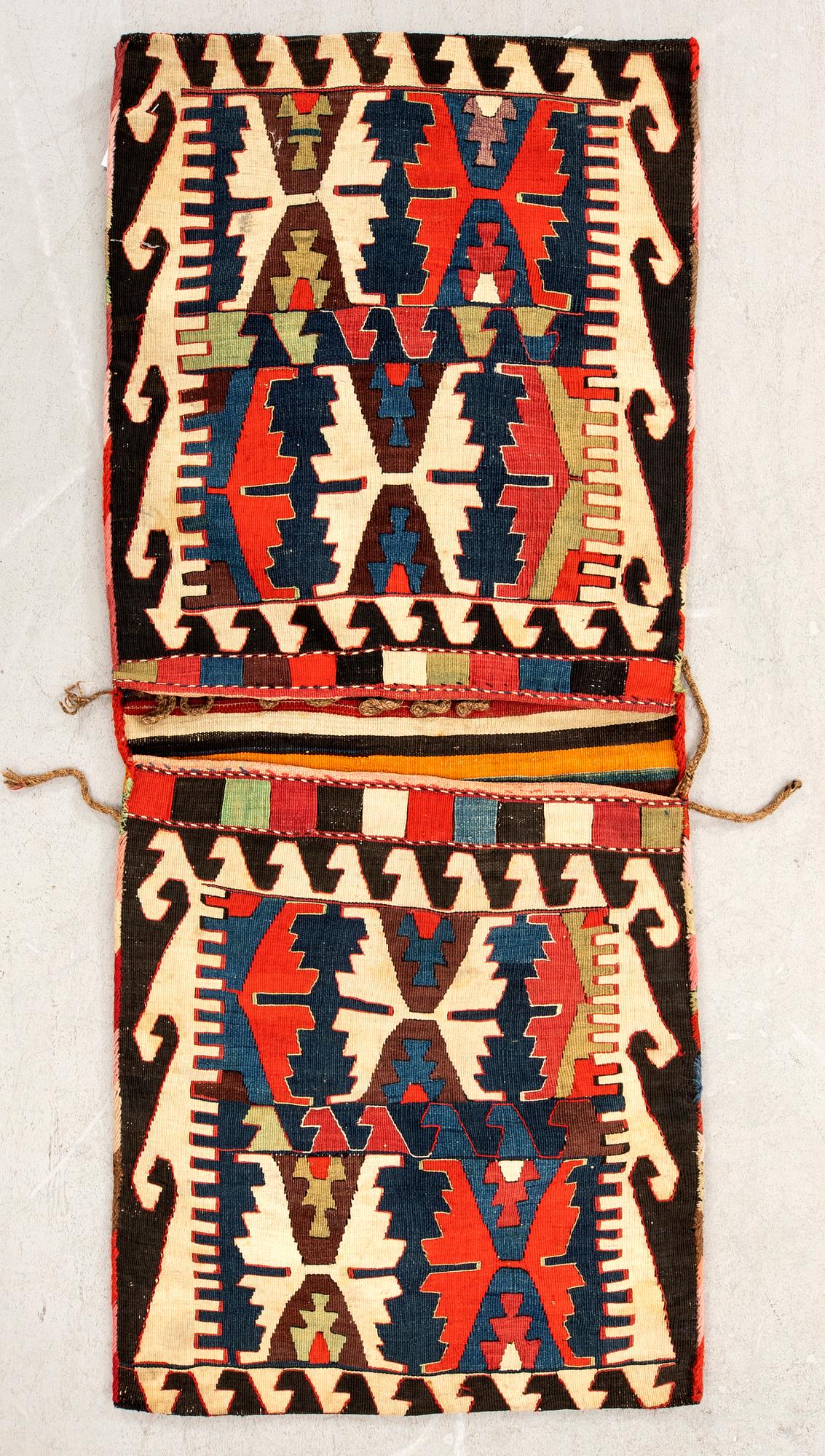 Saddle bag Caucasian/Azerbaijan khorjin old 133x57 cm.