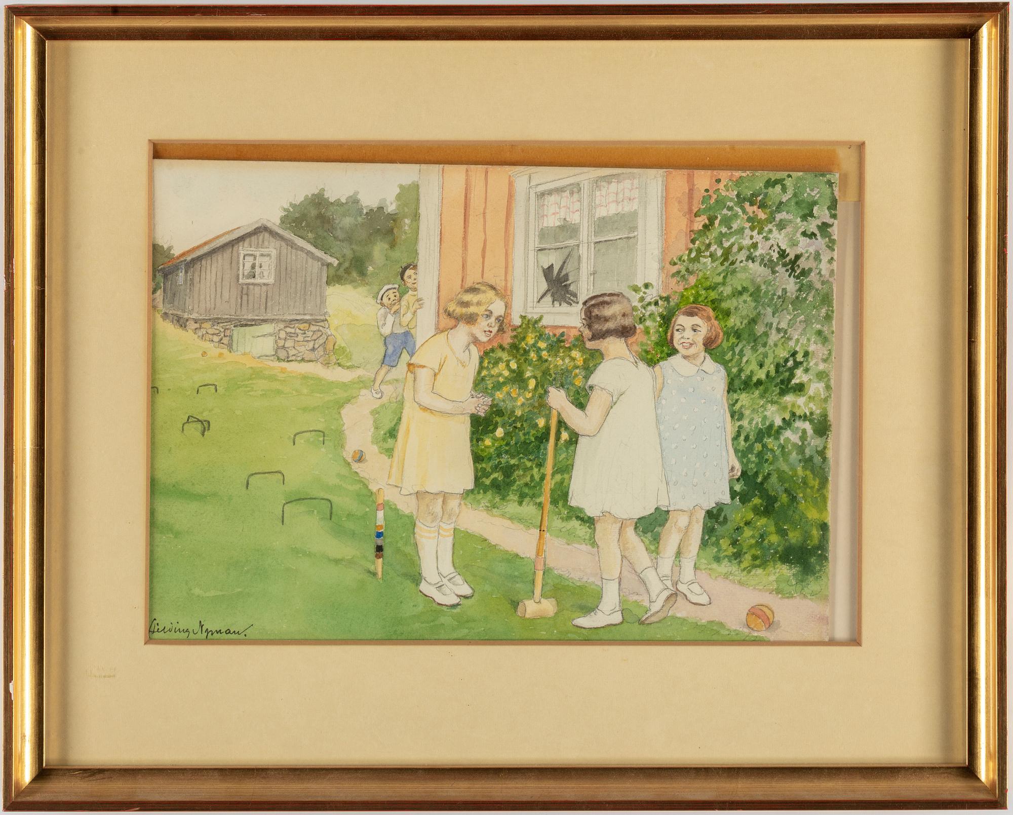 HILDNING NYMAN, two watercolors, signed.