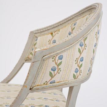 A pair of Late Gustavian style armchairs early 19th century.