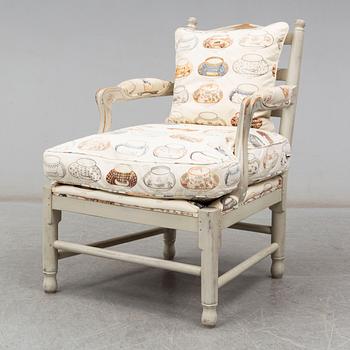 A late 20th century Gustavian style armchair.