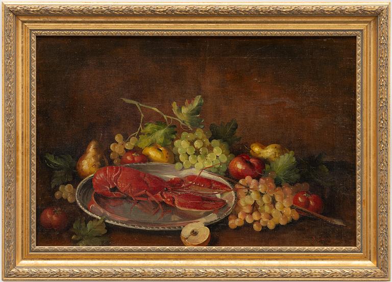 Unknown artist, 20th century, Still life with lobster.